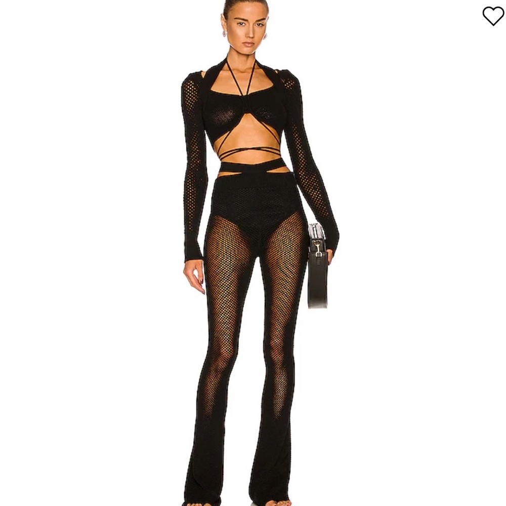 Andreadamo x revolve fishnet flare pants